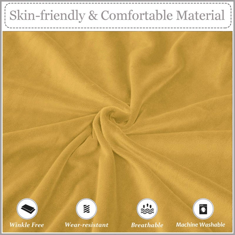 KELUINA Velvet Plush XL Dining Chair Covers, Stretch Chaircover, Spandex High Chairs Protector Covers Seat Slipcover with Elastic Band for Dining Room,Wedding, Ceremony, Banquet (Mustard Gold, Set of 6) - Image 4